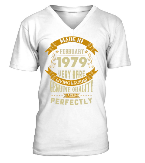 February 1979 Vintage Birthday Present V-Neck T-shirt