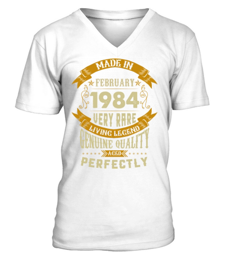 February 1984 Vintage Birthday Present V-Neck T-shirt