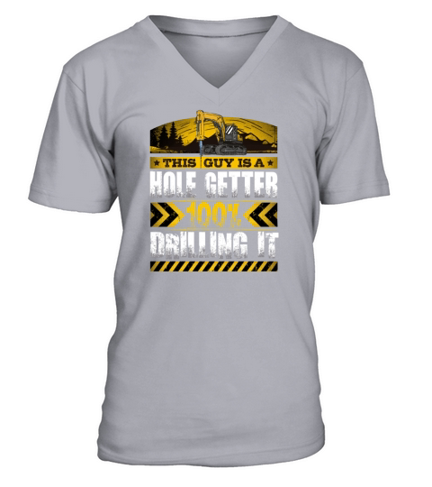 Funny Heavy Machinery Operator Excavator Drill V-Neck T-shirt