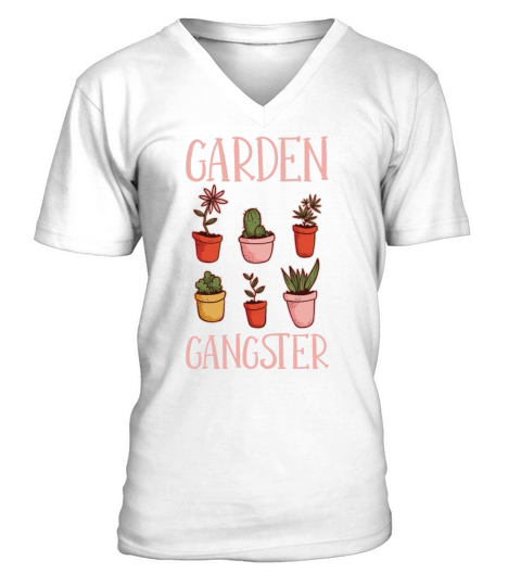 Garden Gangster Gardening Plant Gardener Botanical V-Neck T-shirt