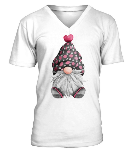 Gnome Valentine Valentines Day V-Neck T-shirt