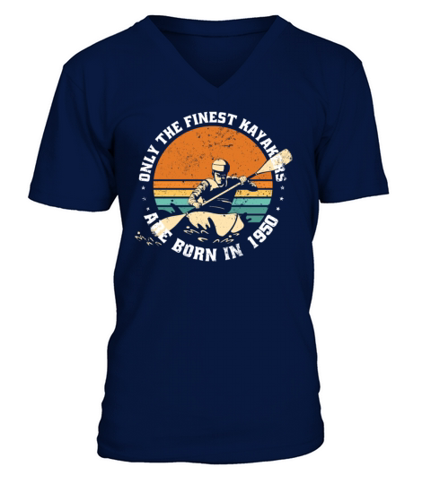 Kayak-Rafting KAYAKER Vintage 1950 Birthday V-Neck T-shirt