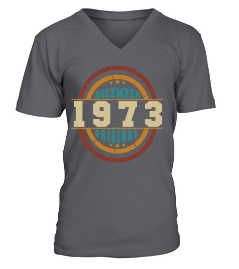 Original 1973 December Vintage V-Neck T-shirt