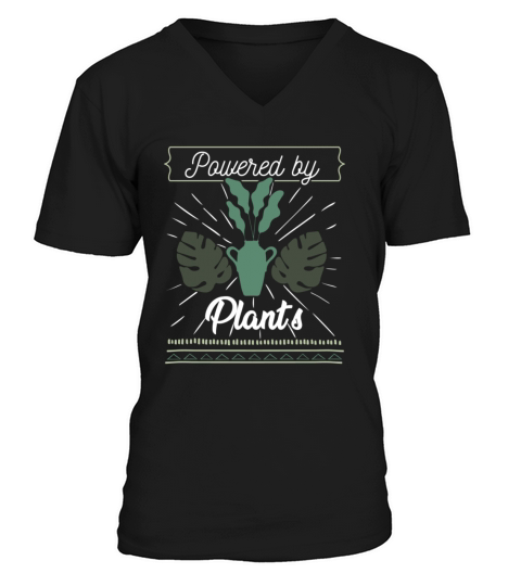 vegan supported by plants V-Neck T-shirt