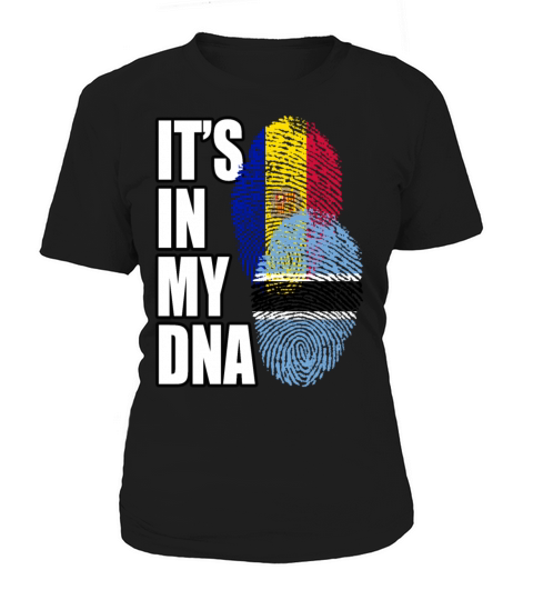 Botswana And Andorran Mix Heritage DNA Flag Women's T-Shirt