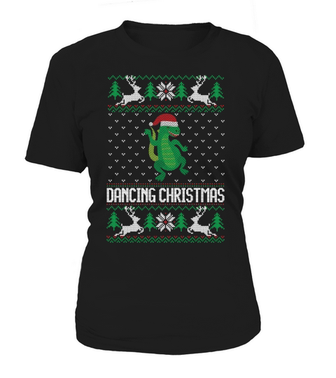 Dancing Christmas T REX Ugly Sweater Women's T-Shirt