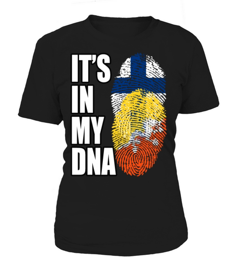 Finland And Bhutanese Mix Heritage DNA Flag Women's T-Shirt