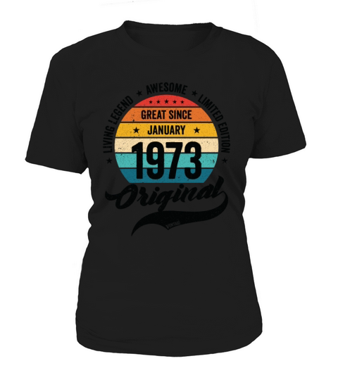 Retro 50 Years January 1973 Birthday Vintage Bday Women's T-Shirt