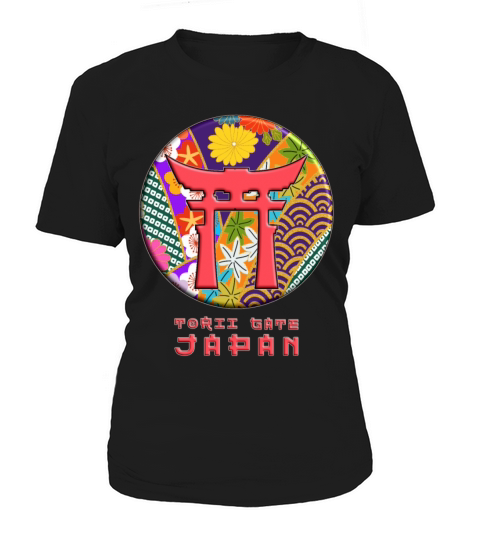 Torii Traditional Japanese Gate Floral Pattern Women's T-Shirt