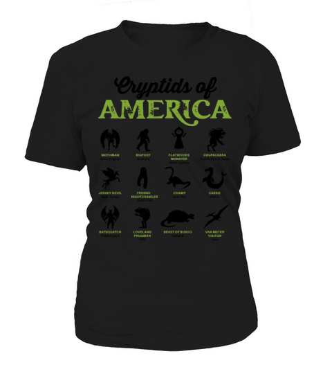 Vintage Cryptids of America Creepy Creatures Women's T-Shirt