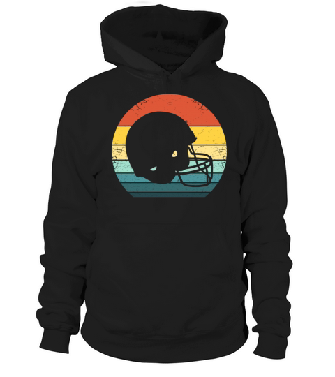 70s Retro American Football Helmet Vintage Sunset Hoodie Unisex