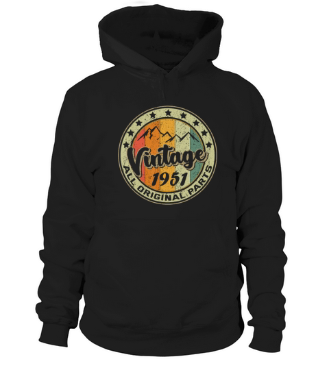 Vintage 1951 Retro 71 Year Old Gift 71st Birthday Hoodie Unisex