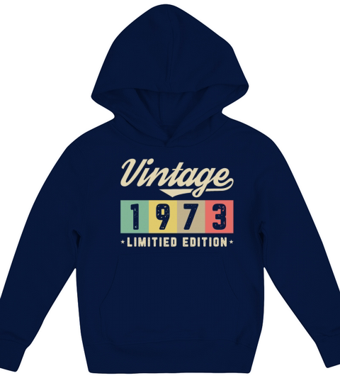 1973 Vintage born in Retro age Birthday gift idea Kids Hoodie