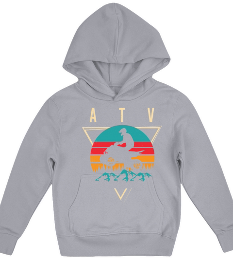 all terrain vehicles Retro theme sunset style with Kids Hoodie