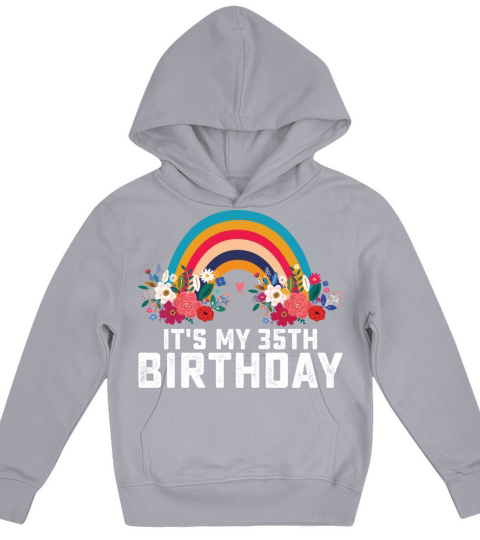 Boho Rainbow Its My 35th Birthday Kids Hoodie