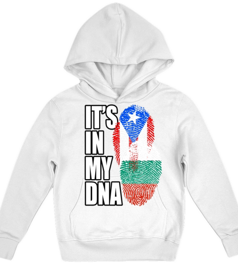 Bulgarian And Puerto Rican Mix Heritage DNA Flag Kids Hoodie