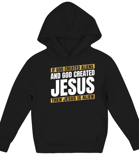Christian Christianity Funny Alien Jesus Kids Hoodie