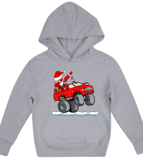 Christmas Dabbing Santa Claus Monster Truck Boys K Merry Christmas Kids Hoodie