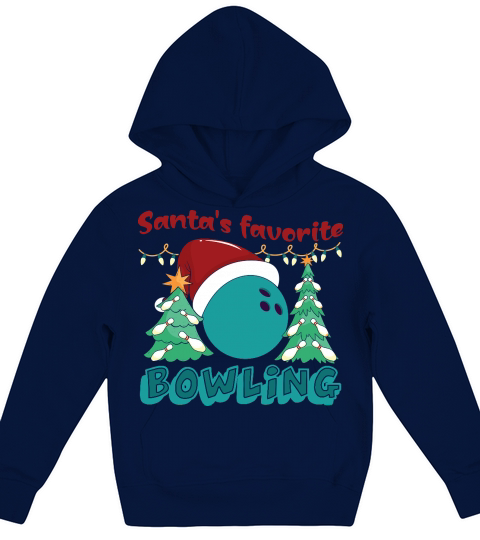 Christmas Sport Christmas Santas Favorite Bowling Kids Hoodie