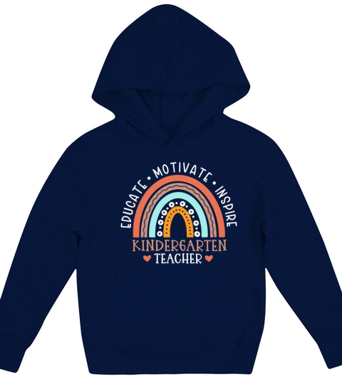 Educate Motivate Inspire Kindergarten Teacher Kids Hoodie
