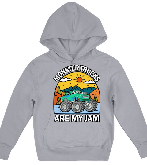 Monster Trucks Are My Jam Vintage Retro Kids Hoodie