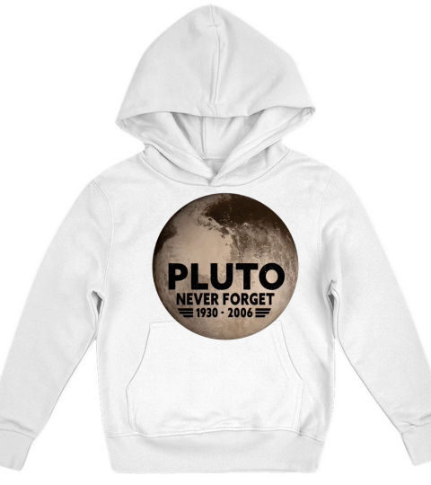 Never Forget Pluto Design Retro Style Funny Space Kids Hoodie