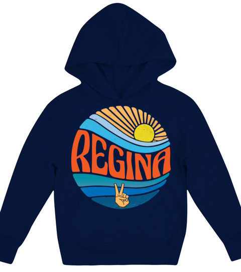 Regina Shirt Vintage Sunset Regina Groovy Tie Dye Kids Hoodie