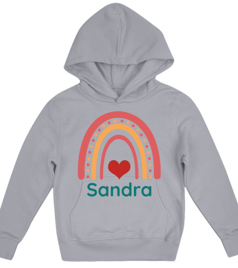 Sandra Vintage Boho Rainbow Kids Hoodie