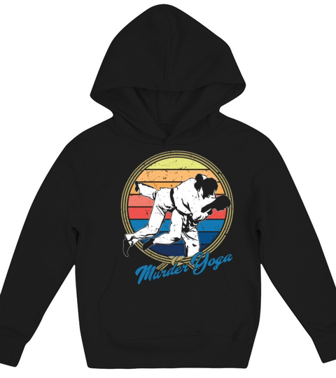 Vintage Brazilian Jiu-Jitsu Funny Murder Yoga Kids Hoodie