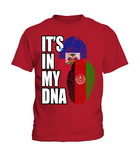 Afghan And Haitian Mix Heritage DNA Flag Kids T-Shirt