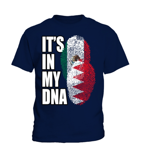 Bahraini And Mexican Mix Heritage DNA Flag Kids T-Shirt