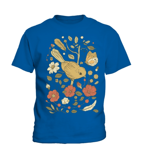 Beige Brown Bird Vintage T-Shirt Kids T-Shirt
