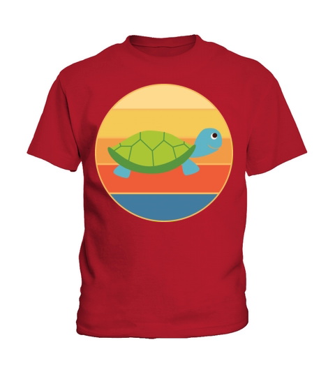 Cute Turtle Vintage Retro Sunset Marine Animal Kids T-Shirt