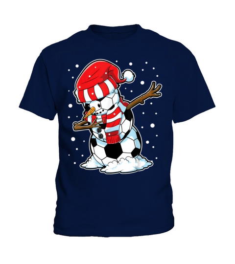 Dabbing Snowman Soccer Ball Christmas Santa Boys K Kids T-Shirt