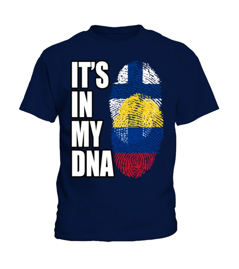 Finland And Colombian Mix Heritage DNA Flag Kids T-Shirt