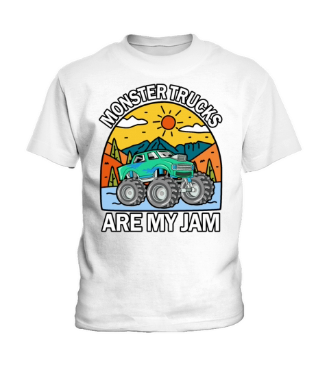 Monster Trucks Are My Jam Vintage Retro Kids T-Shirt