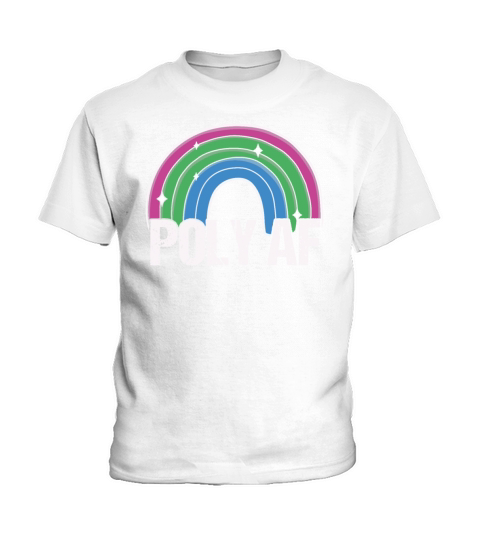 Poly AF Polysexual Pride Flag Rainbow Kids T-Shirt