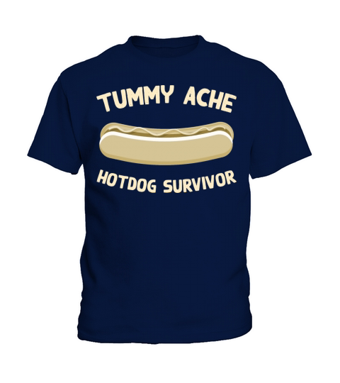 Tummy Ache Hotdog Survivor Funny Favorite Food Kids T-Shirt