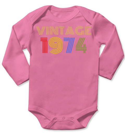 46th Birthday Gift Vintage 1974 Long Sleeve Baby One-Piece
