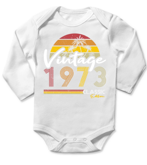 50th birthday vintage 1973 classic edition Long Sleeve Baby One-Piece