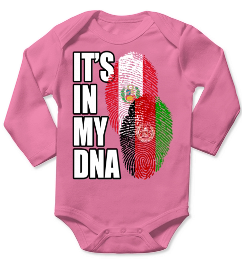 Afghan And Peruvian Mix Heritage DNA Flag Long Sleeve Baby One-Piece