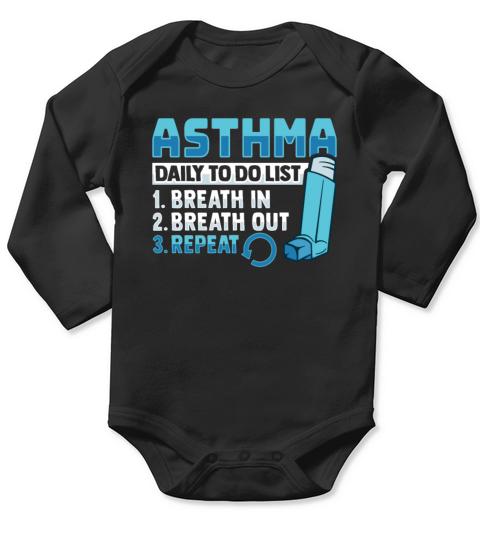 Albuterol Asthma Inhaler Design for an Asthmatic Long Sleeve Baby One-Piece