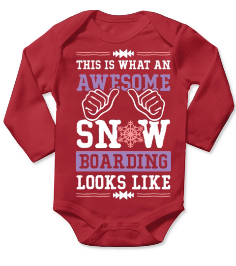 awesome snowboarding Long Sleeve Baby One-Piece