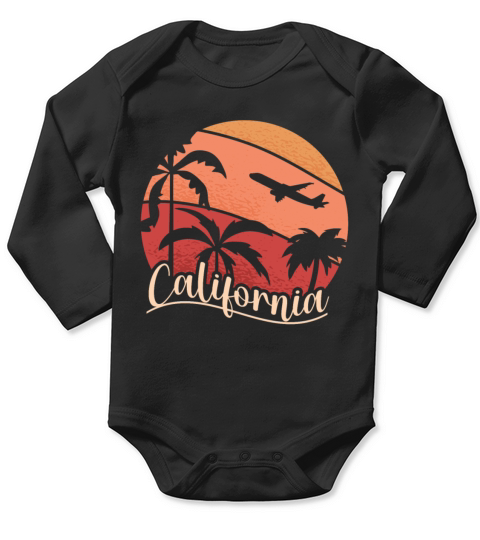 California Summer Sun Palms Beach Water Cali Love Long Sleeve Baby One-Piece