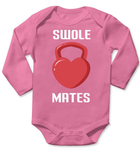 Couple Exercise Gym Lover Hearts Day Valentines Long Sleeve Baby One-Piece