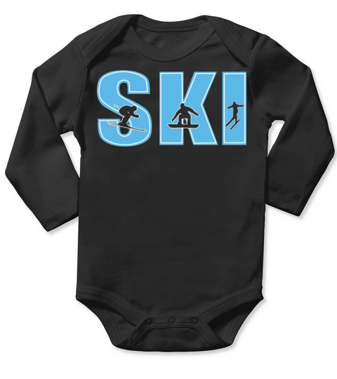 funny skiing Long Sleeve Baby One-Piece