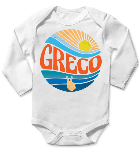 Greco Shirt Vintage Sunset Greco Groovy Tie Dye Long Sleeve Baby One-Piece