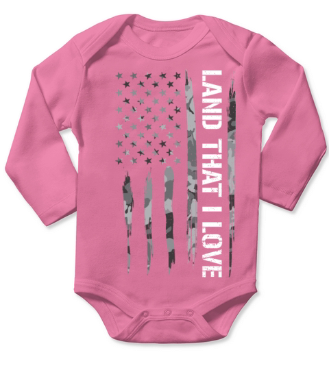 Land That I Love - American Flag Long Sleeve Baby One-Piece