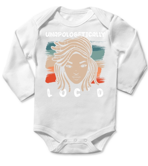 Locd Up Afro Hair Black American African Girl Long Sleeve Baby One-Piece