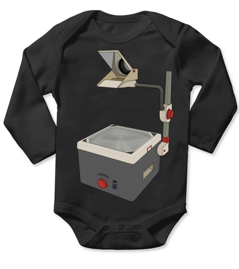 OHP 80s 90s Overhead Projector Long Sleeve Baby One-Piece
